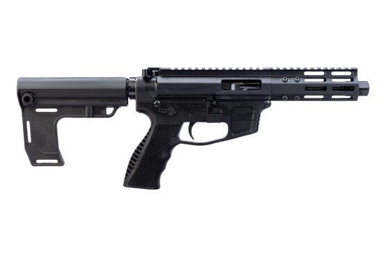 Foxtrot Mike Products FM9 Hybrid 9mm Pistol has a black anodized finish